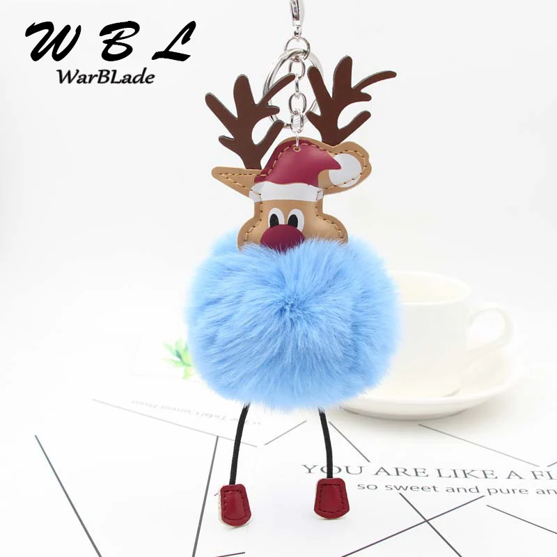 WarBLade цепочка для ключей с Санта Клаусом помпон искусственный пушистый шар из