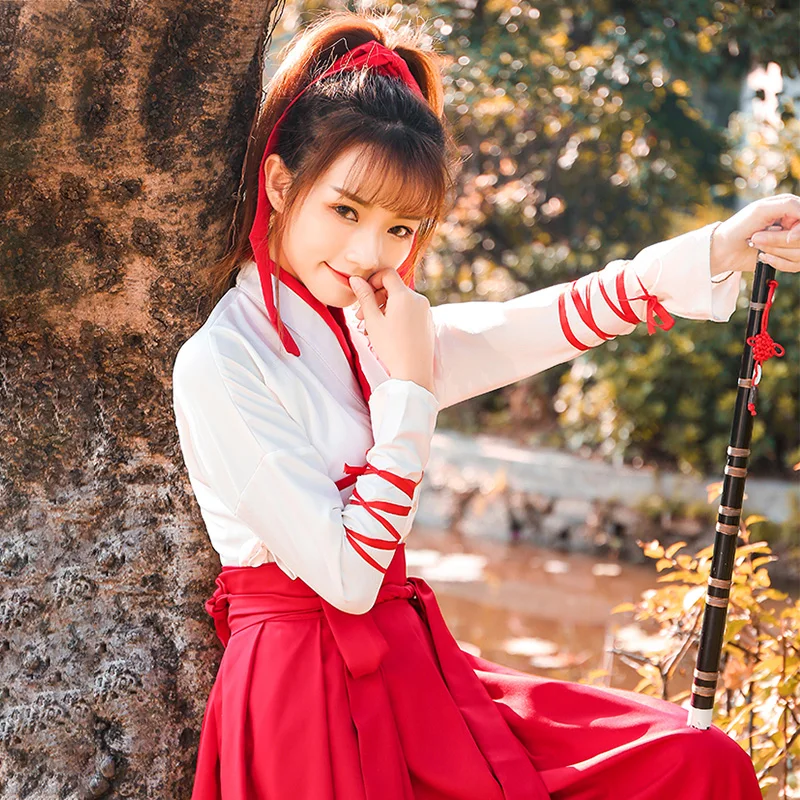 

New Women 's Skirts Improved Hanfu Cute Retro Style Women 's Chest Suit Jumpsuit Skirt Outfit Spring and Summer Spandex