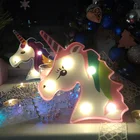 Единорог украшение для вечерние 3D единорог Фламинго Альпака светодиодный светильник спальня прикроватный украшение дома детский день рождения вечерние детский душ