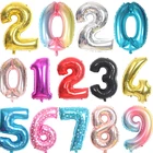 Фольгированные воздушные шары, большие шары ко дню рождения с цифрами, 40 дюймов, для надувания гелием, украшение для свадьбы, вечеринки, подарок для детей