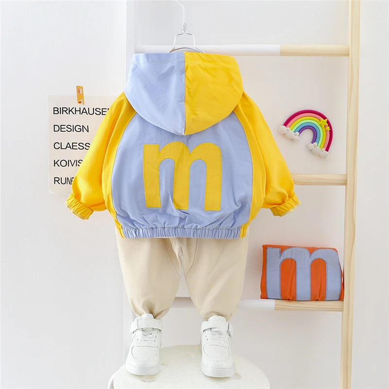 HYLKIDHUOSE Baby Girls Boys Clothing Sets 2020 Spring Kids Patchwork Coats Pants Toddler Infant Casual Clothes Children | Детская одежда