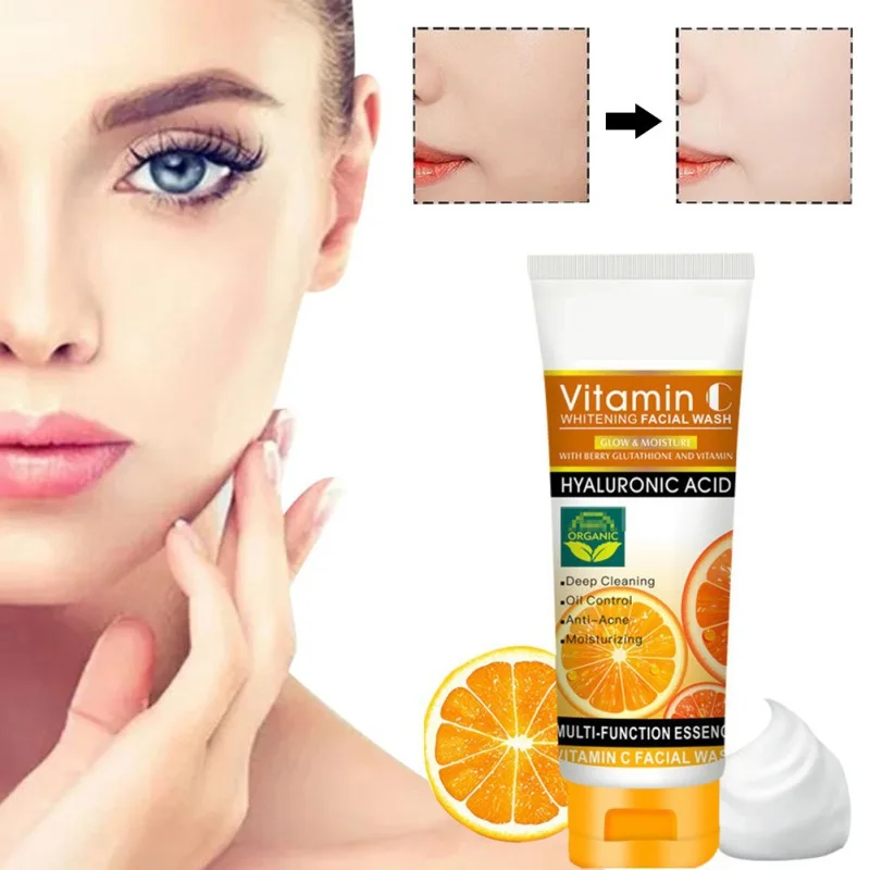 

Vitamin C Cleanser Facial Deep Repair Oil Control Moisturizing VC Cleanser Cleansing Skin Care 100g Face Care Washing Product