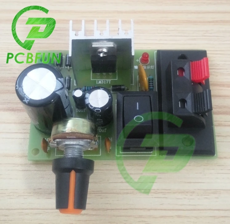 Набор для сборки LM317: модуль понижающего напряжения с регулируемым регулятором напряжения, переключаемым предохранителем, электролитической платой источника питания, 3В включено.