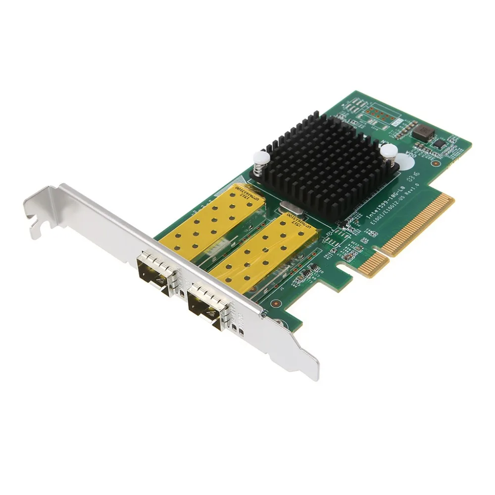 DIEWU Pci Express FCoE Intel 82599 PCIe x8 10-гигабитная Ethernet-сеть оптическая Lan-карта двойной SFP-порт