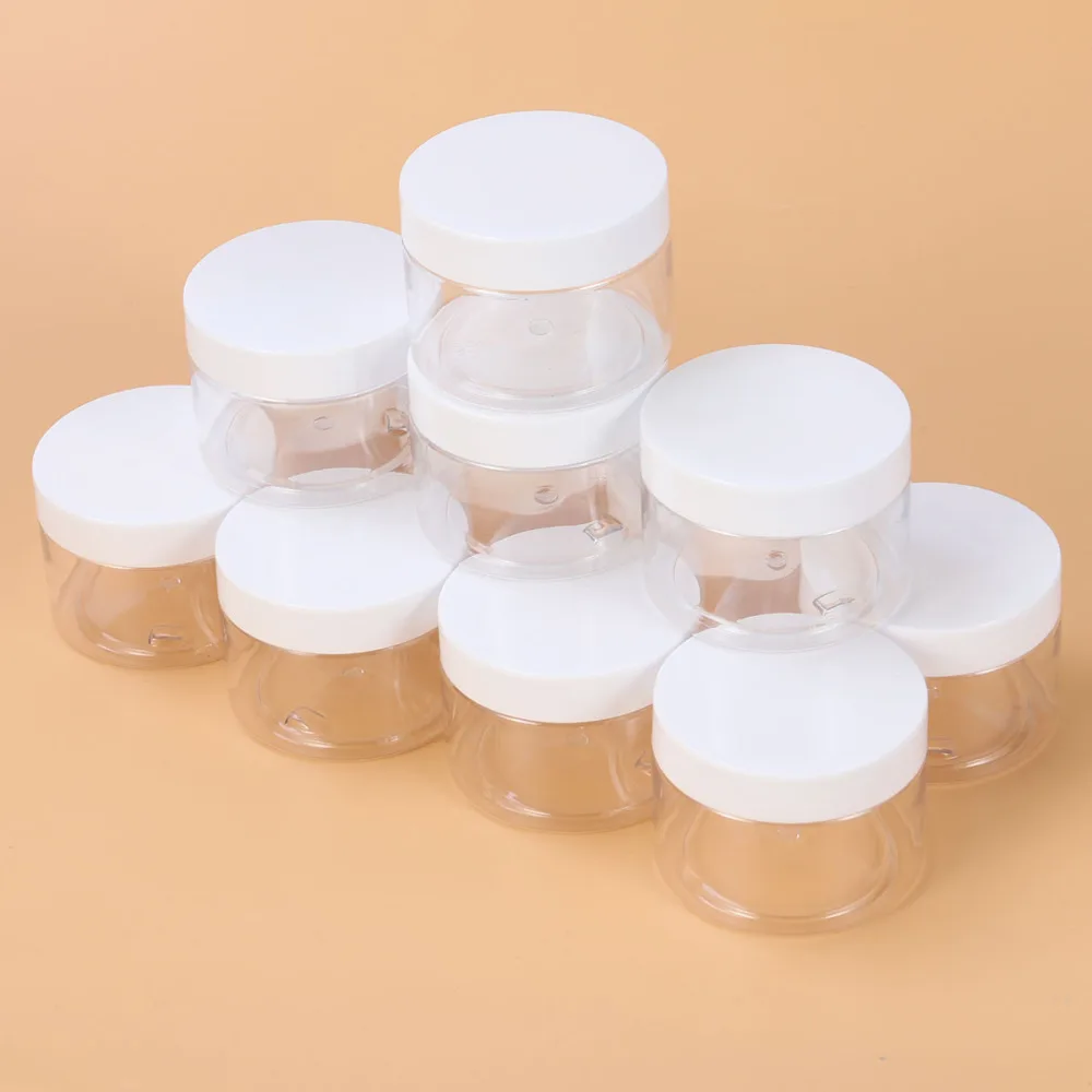 

12 Pcs Empty Clear Clay Storage Favor Jars Wide-mouth Refillable Containers with Lids for Crafts Cosmetics Lotio