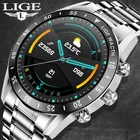 Смарт-часы LIGE мужские водонепроницаемые с поддержкой Bluetooth и фитнес-трекером