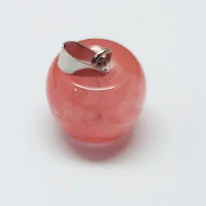 

Natural Stone Crystal Necklace Mixed Color Stereoscopic Apple Pendant for Women Christmas Gift Necklace Accessories Jewelry DIY