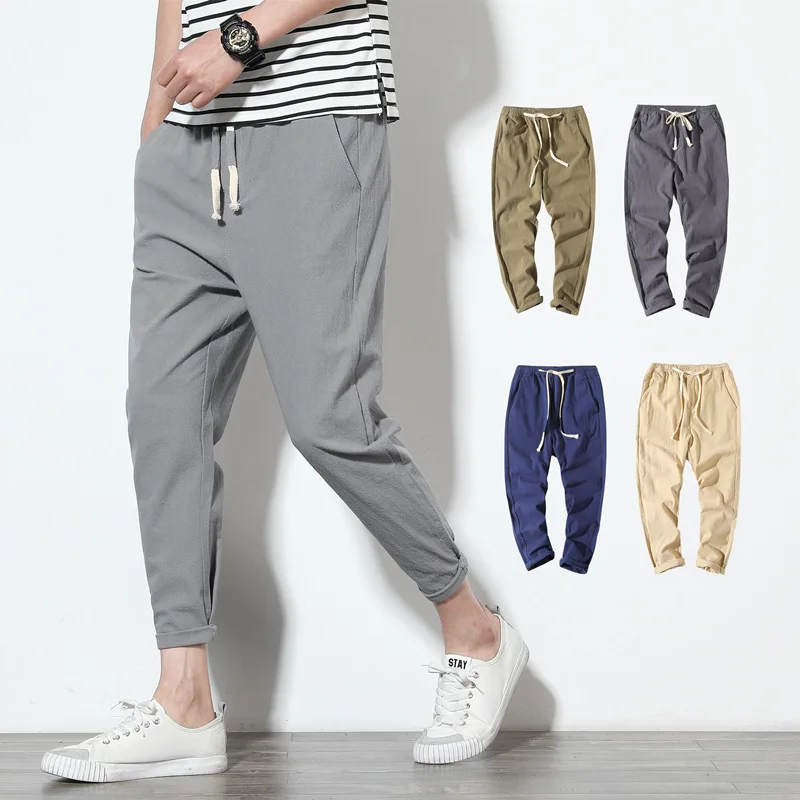 

Men's Trousers, Sweatpants, Harem Pants, Slim Cropped Trousers, Men's Small Feet Casual Pants, Men's Slim-fit Sports Pants M-5XL