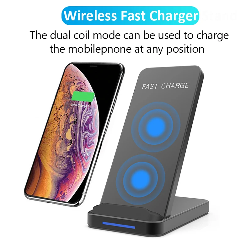 10 Вт Qi Беспроводное зарядное устройство для iPhone 11 Pro XS Max XR X 8 для samsung S10 S9 S8 note 9 Быстрая зарядка Беспроводная зарядная док-станция