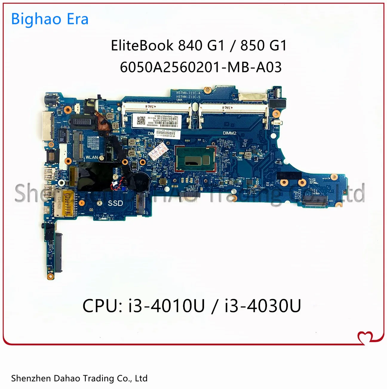 

For HP EliteBook 840 G1 850 G1 Laptop Motherboard With i3-4010U/4030U CPU 6050A2560201-MB-A03 802515-001 730806-601 100% Working