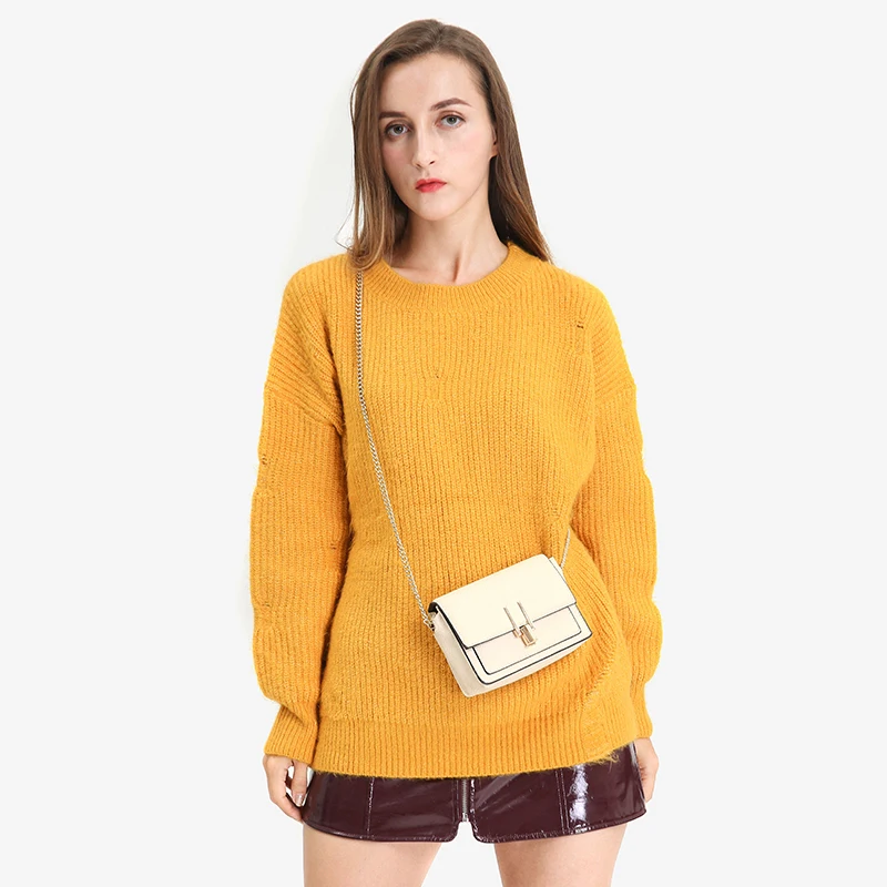 

2019 winter new retro pullover Korean version of the hollow loose thick wool thickening sweaters