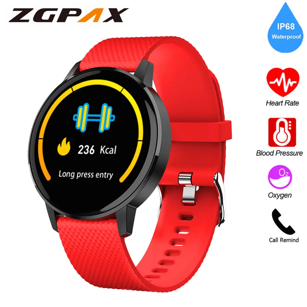 IP68 Водонепроницаемые умные часы круглый экран спортивный фитнес трекер