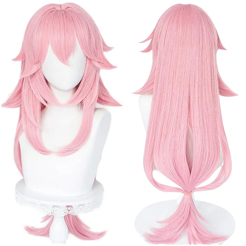 

Game Genshin Impact Yae Miko Cosplay Wig 85cm Long Heat Resistant Synthetic Hair Party Wigs