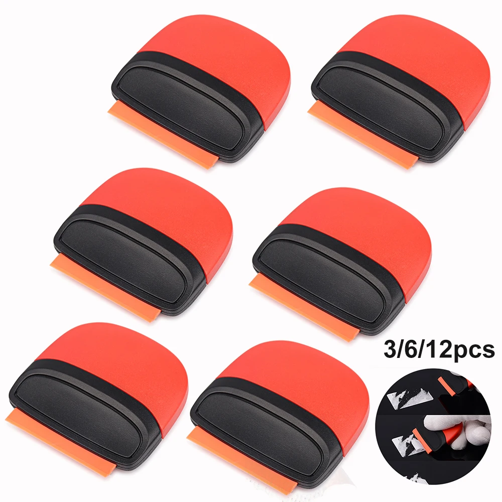 

EHDIS 3/6/12pcs Car Stickers Remover Razor Blade Scraper Cleaning Tool Window Tint Squeegee Glass Ceramic Clean Auto Accessories