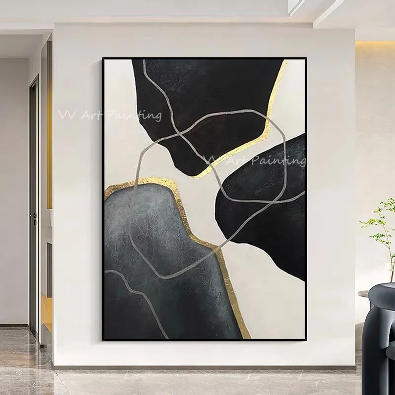 

Handmade grey and black abstract landscape the Fashion Abstract Picture Modern Original Painting Art Design Decoration gift