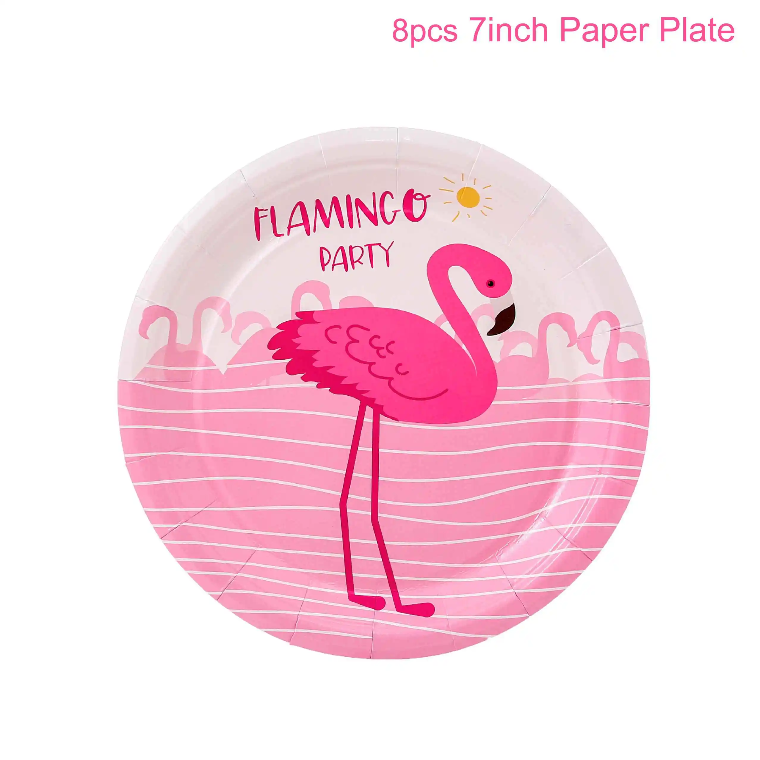 Paper plate 7inch Гавайи участник Luau Фламинго вечерние декоративный, с рисунком Фламинго ананаса летняя для вечеринки, дня рождения в гавайском стиле Вечерние Свадебный декор тропический Декор - Цвет: Paper plate 7inch