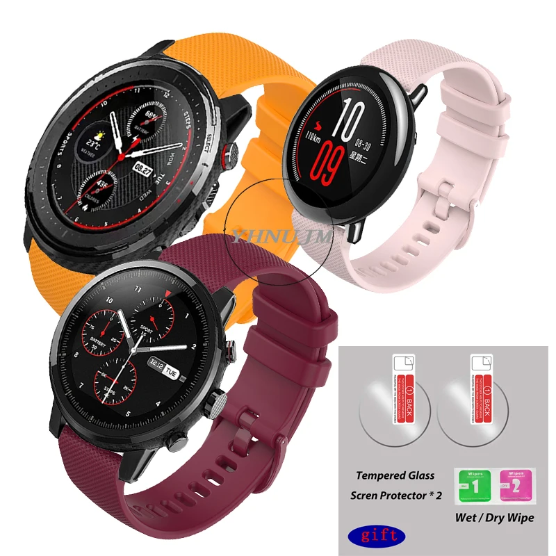 Ремешок силиконовый для смарт-часов Xiaomi Huami Amazfit PACE Stratos 2 2S GTR 47 мм 22 - купить по