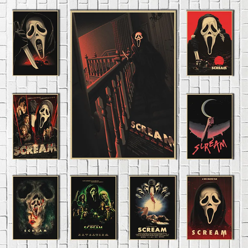 Плакат из крафт-бумаги с изображением крика мертвого ужаса картины украшение для