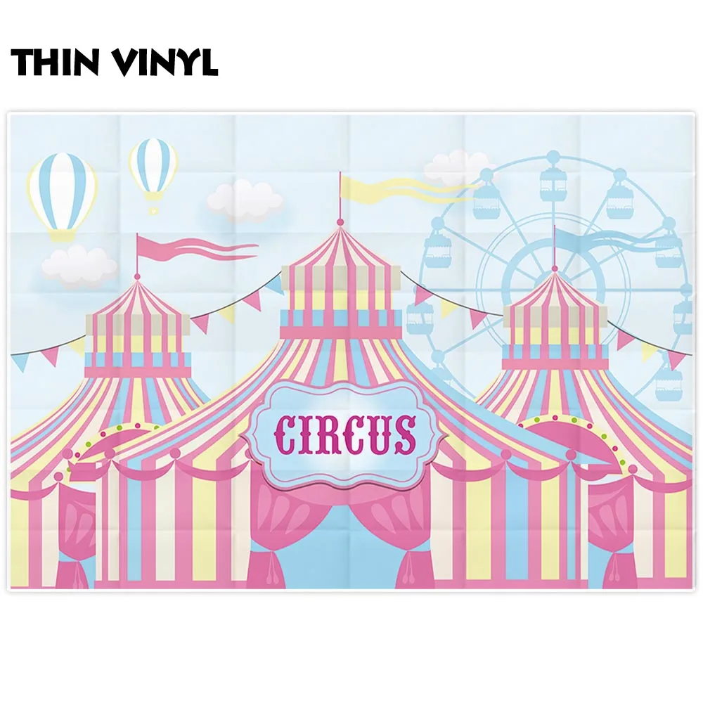 Allenjoykids background for photography circus tent ferris wheel hot air balloon baby birthday backdrop photocall photobooth | Электроника