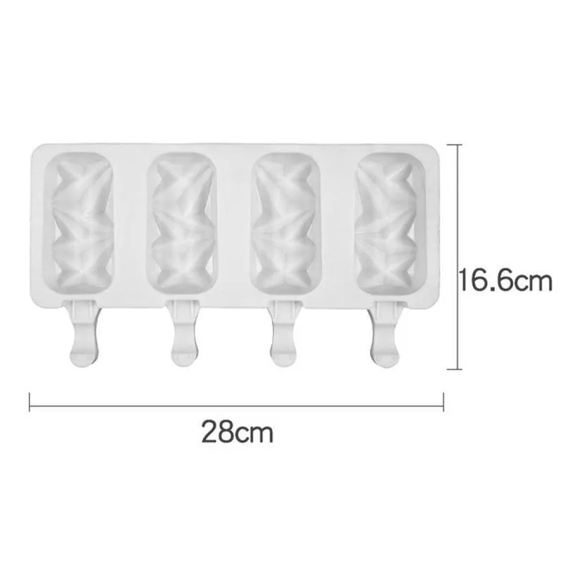 

4 Hole Silicone Ice Cream Mould Ice Cube Tray Popsicle Barrel DIY Mold Dessert Ice Cream Mold Kitchen Popsicle Make Molds