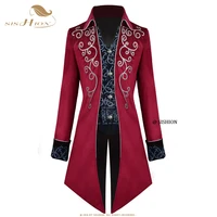 sishion men medieval victorian costume tuxedo gentlema tailcoat gothic steampunk trench vd1735 vintage frock outfit coat for men