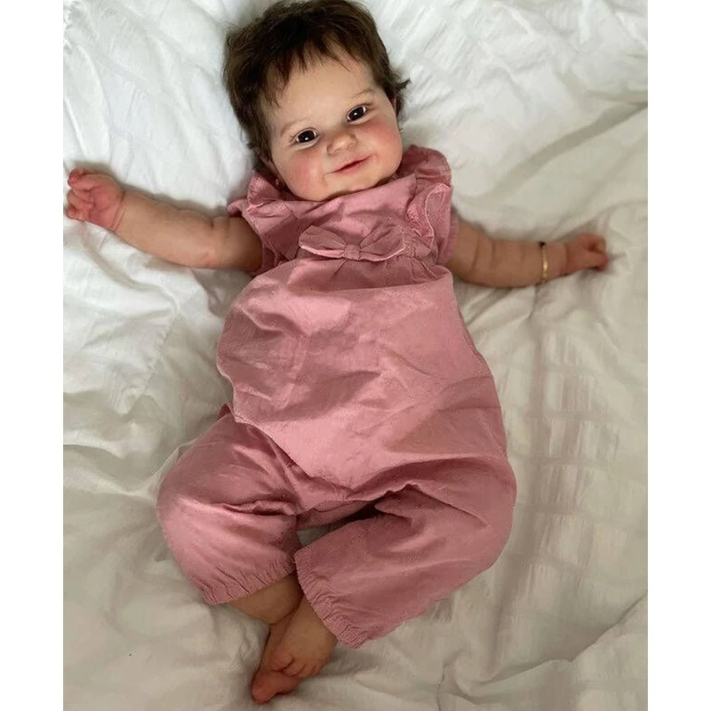 

20/23in Simulation Doll with Lovely Dress Eyes-Open Lifelike Caucasian Reborns with Removable Arms Legs for Baby 1Month+