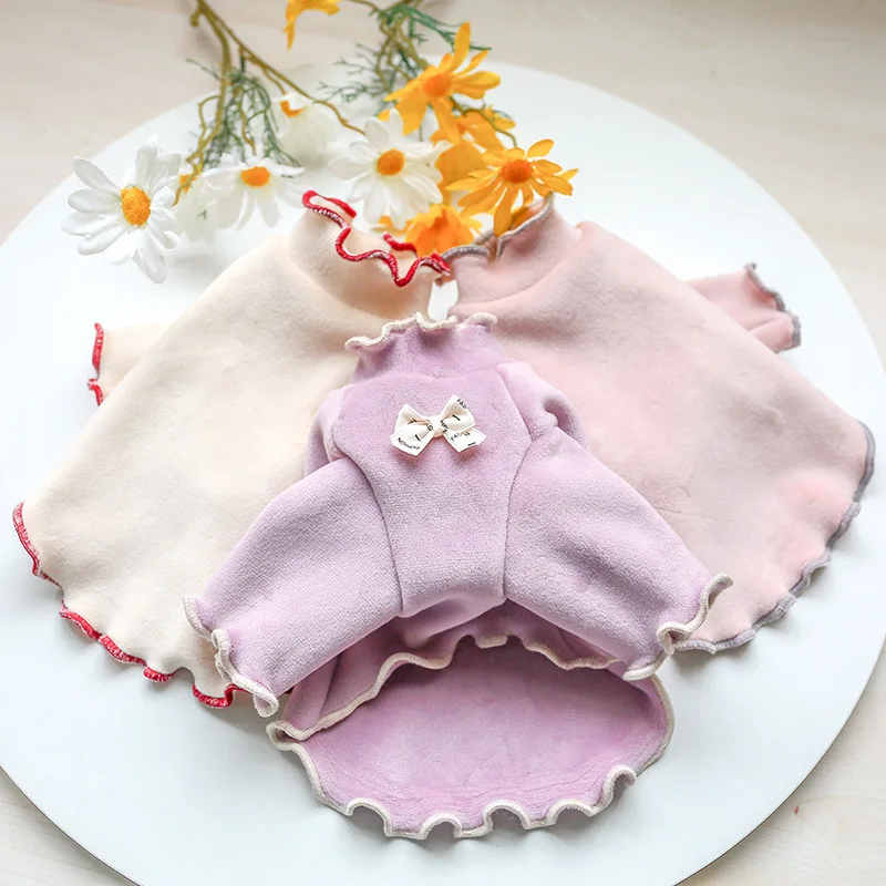 

Dog Bottoming Shirt Pet Clothes Autumn Winter Intimate Soft Warm Pet Cat Clothing Dogs Homewear Poodle Cat Coat Pajamas For Dogs