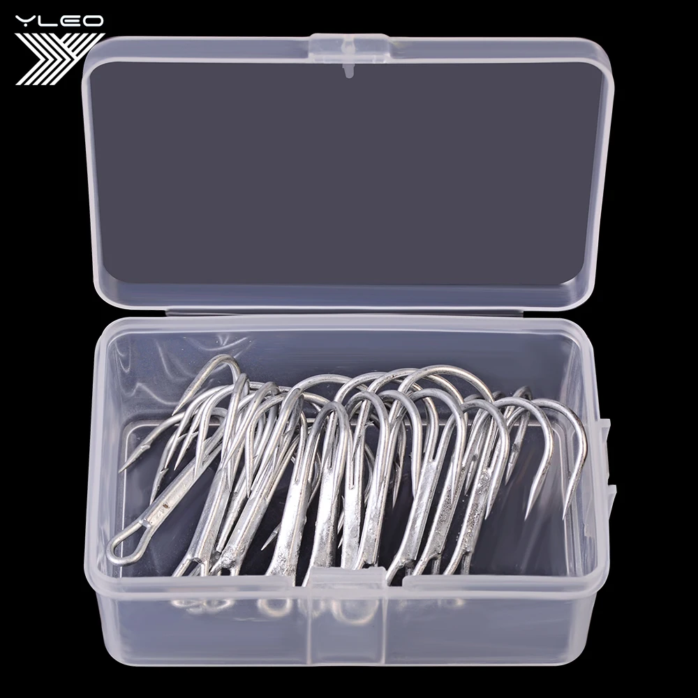 YLEO 10 шт./кор. белый цвет тройной рыболовный крючок овербирующий Антикоррозийная