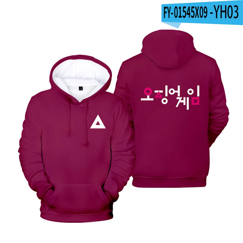 

2021 Fashion Squid Game Hoodie Men Women Streetwear Hip Hop Unisex Pullovers Harajuku Sweatshirt Autumn Boys Girls Black Outwear