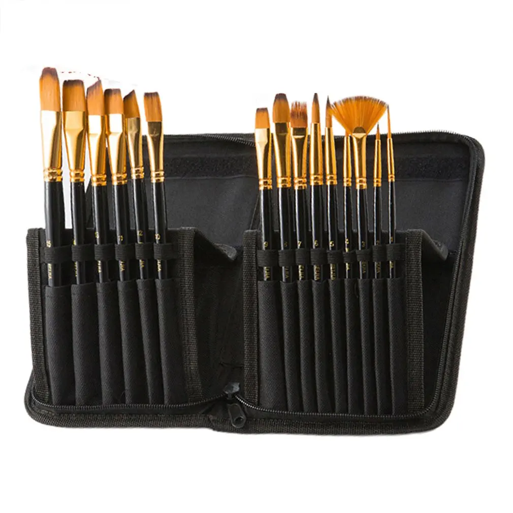 

Portable Nylon Hair & Wooden Handle Acrylic Painting Brush Set Drawing Tool Painting Tools Painting Brush