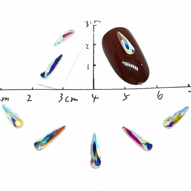 50 шт. Стразы для дизайна ногтей алмазные украшения каплевидные стеклянные
