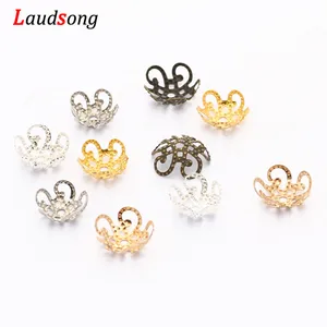 Металлические разделительные шапочки для бусин в виде цветка, 10 мм, шт.лот, фурнитура для изготовления ювелирных изделий сделай сам, аксессуары для бусин, 100-500