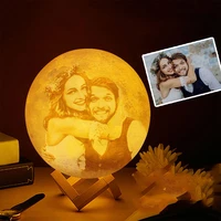creative and fashionable customizable diy home decoration lamp led moon 3d photo multiple colors simple and modern gifts