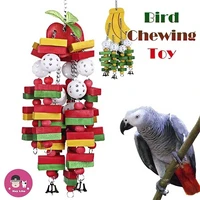 bird toys chewing playing toys large medium pet parrot cockatiel parakeet colorful wooden blocks swing food grade toys