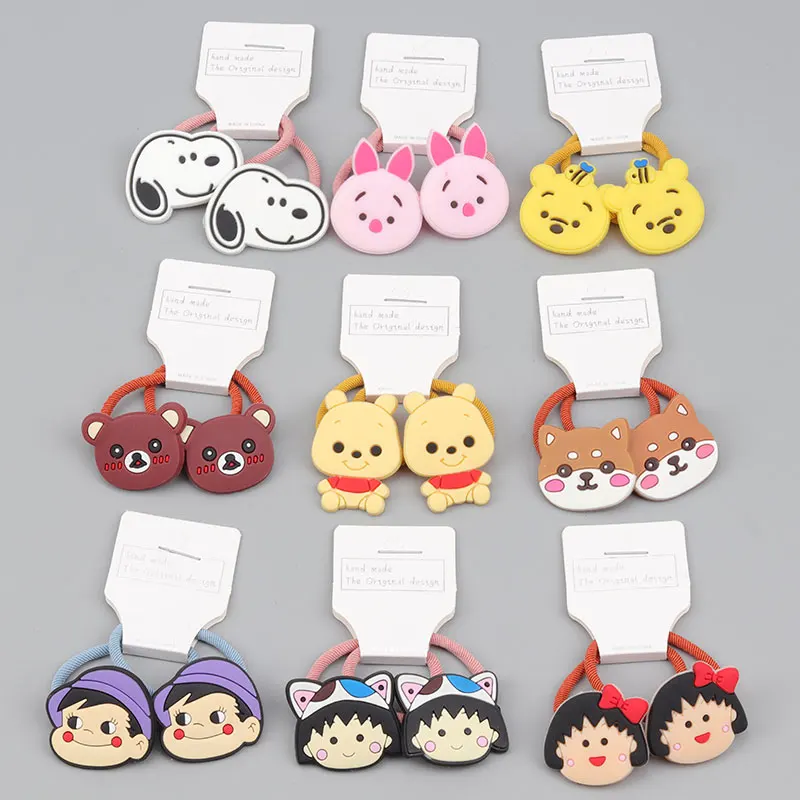 Детская мультяшная силиконовая резинка для волос с животными щенками девочек