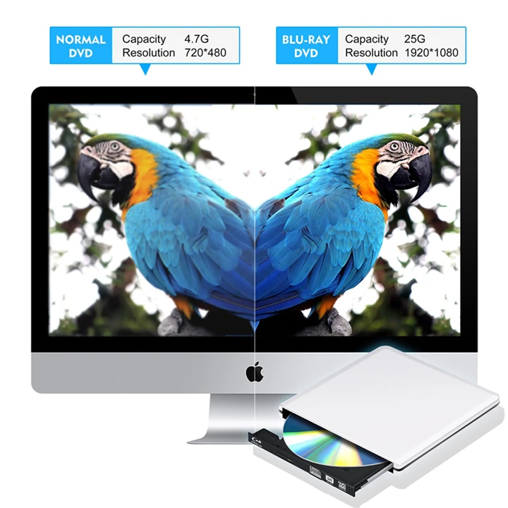 Bluray Burner Writer BD-RW USB 3,0 внешний DVD привод портативный Blu ray плеер CD/DVD RW оптический привод для ноутбуков hp