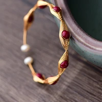 2022 new handmade natural stone cinnabar stone bracelets bangle for women handwork beads bracelets accessories wholesale