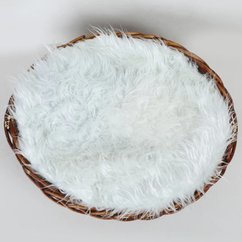 

Wraps Reusable Baby Blanket Solid Comfortable Soft Mat Background Photography Props Swaddling Outdoor Newborn Artificial Fur