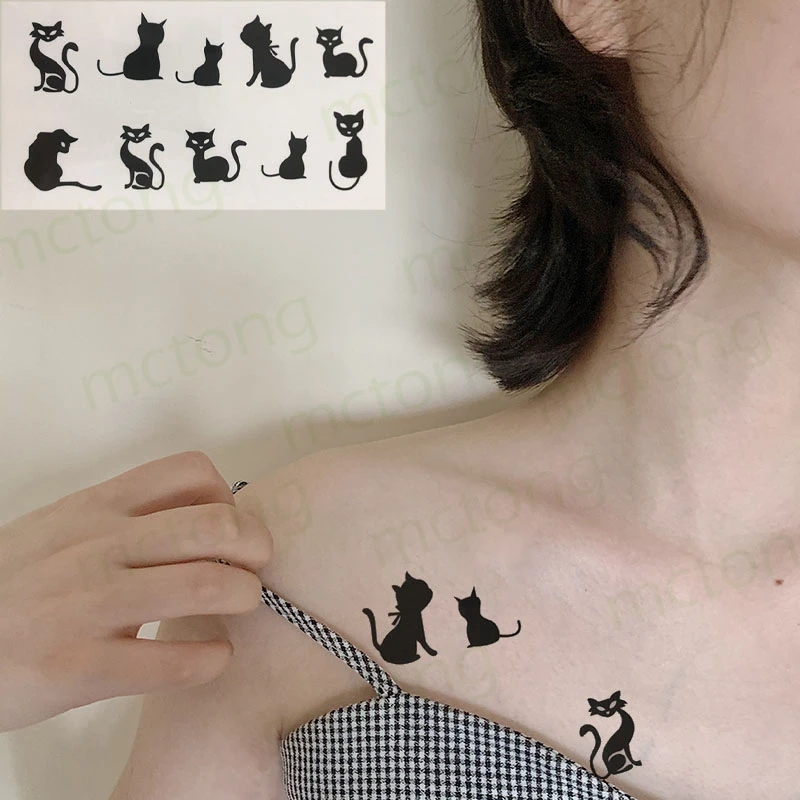 Классический черный пистолет Ak машинка цветок татуировки руки татуаж тело