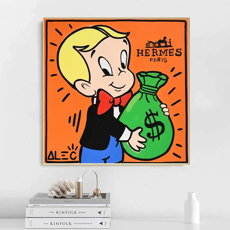 

Alec Monopoly Rich Money Man Canvas Painting on the Wall Art Posters and Prints Graffiti Art Wall Pictures Home Decor Cuadros