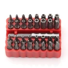 Набор наконечников для отвертки, комплект из 33 безопасных наконечников с магнитным удлинителем, с отверткой, с полымитвердыми наконечниками и специальной головкой