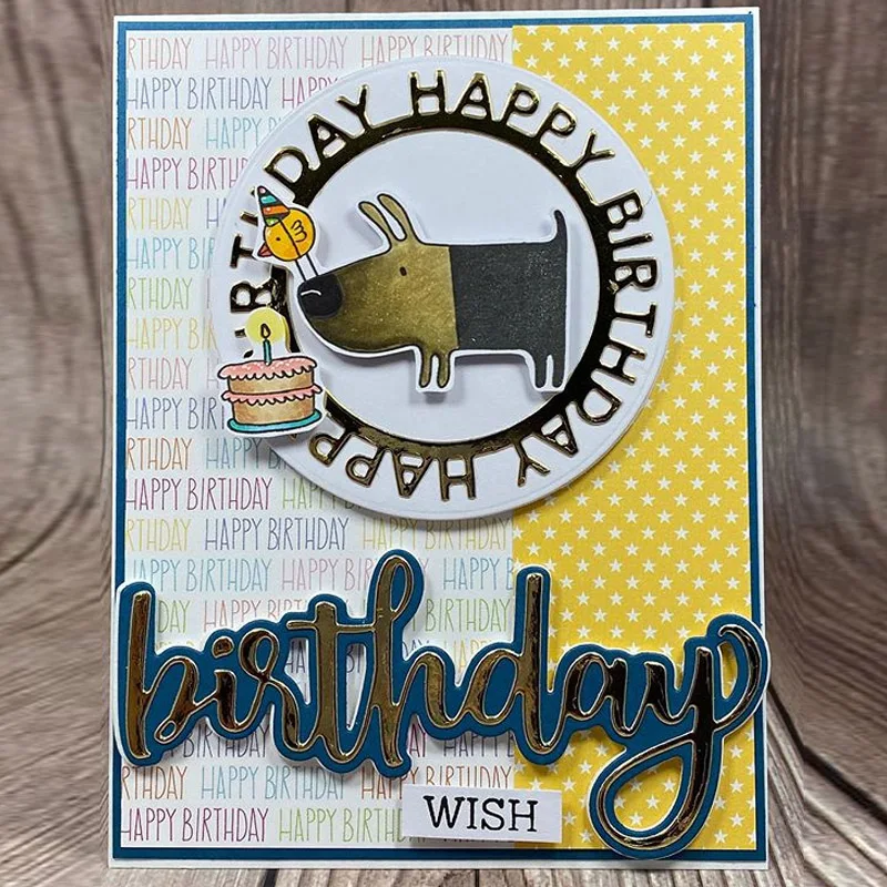 Dog Bird With Hot Balloon Cake Enjoy The Journey Metal Cutting Dies Clear Stamps For Craft Album Making Template 2020 | Дом и сад