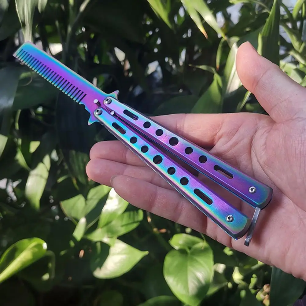 Складной тренировочный нож камуфляжный нож-бабочка из нержавеющей стали без