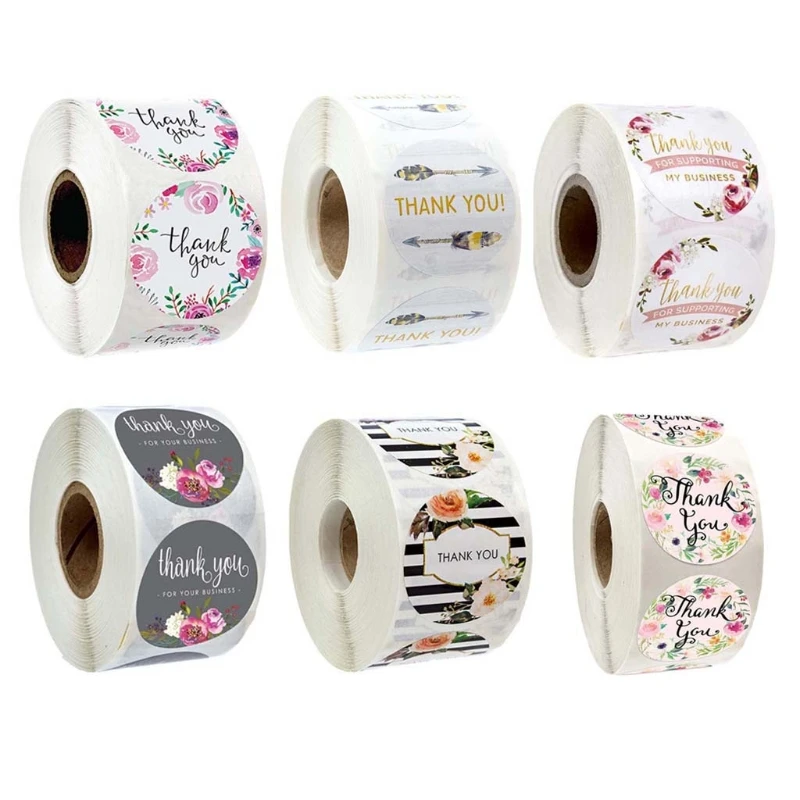 

500pcs Floral Thank You for Your Business Stickers Seal Labels Wedding Scrapbook
