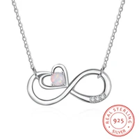 925 sterling silver infinity love necklaces opal pendant necklaces for women love heart wedding necklaces silver 925 jewelry