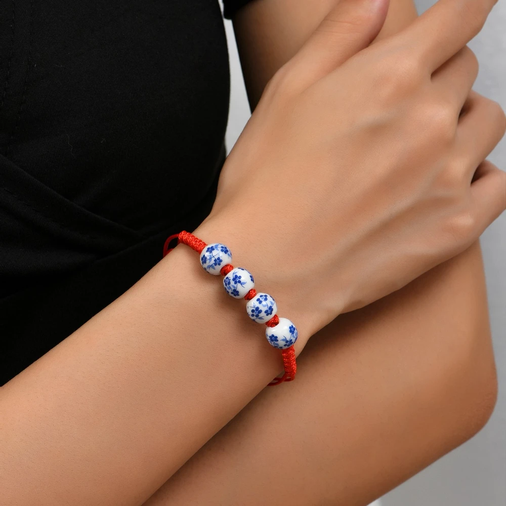 

Ceramic Bracelet Women Bracelet Classic Blue White Porcelain Pattern Round Beaded Ceramic Bracelet Surprise Gifts for Friends