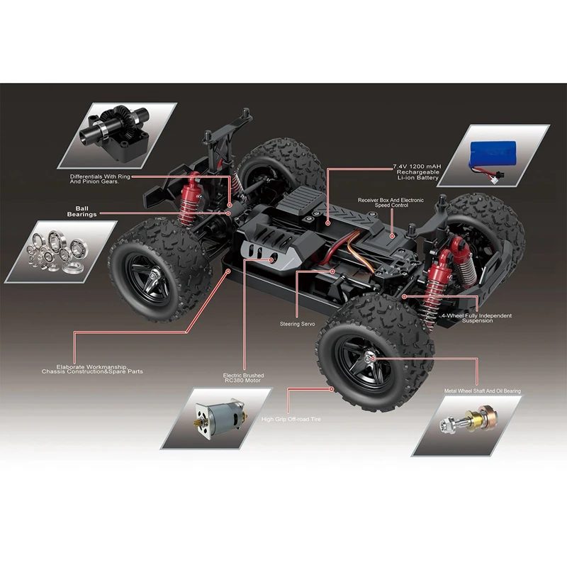 HS 18312 1/18 2 4G 4WD высокоскоростная большая ножка RC Гоночная машина внедорожный