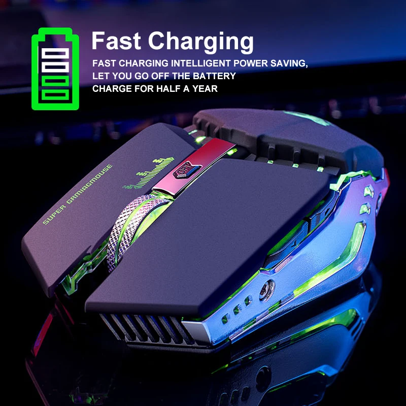 

X11 Wireless Gaming Mouse Rechargeable 2.4G Wireless Silent LED USB Optical Ergonomic Gaming Mice Surfing Mouse For Laptop/PC