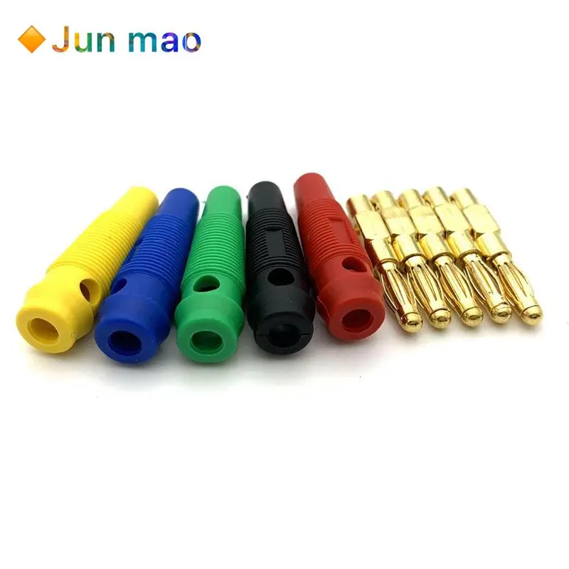 4 шт. Новые мм вилки позолоченный провод для музыкального динамика штыри золотых