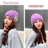 fluffy hats for women beanies knitted solid big pompom winter hats for women bonnets thick plush lining bomber cap earflap warm